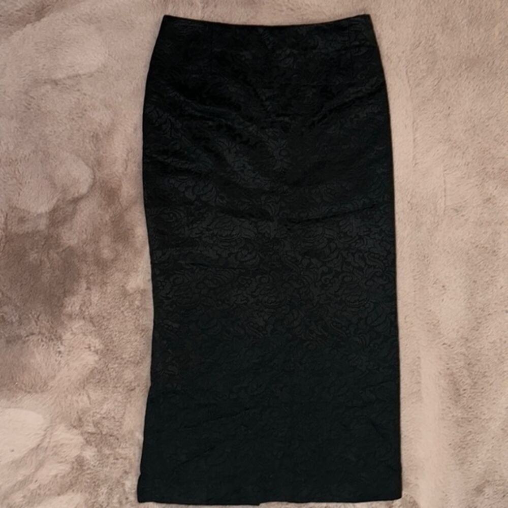 Emanuel Ungaro Black Brocade Skirt Size 8